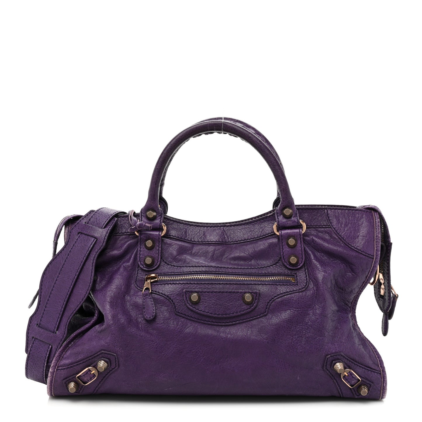 Agneau Giant 12 Rose Gold Hardware City Dark Violet
