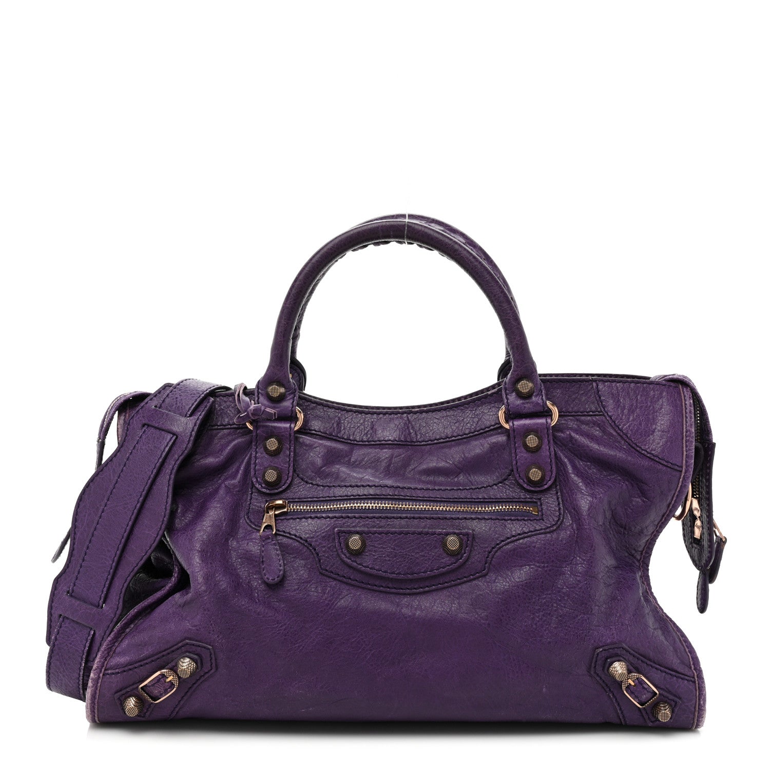 Balenciaga Agneau Giant 12 Rose Gold Hardware City Dark Violet 3 of 17