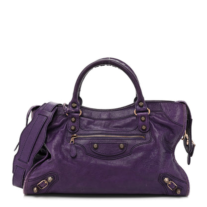 Balenciaga Agneau Giant 12 Rose Gold Hardware City Dark Violet 3 of 17