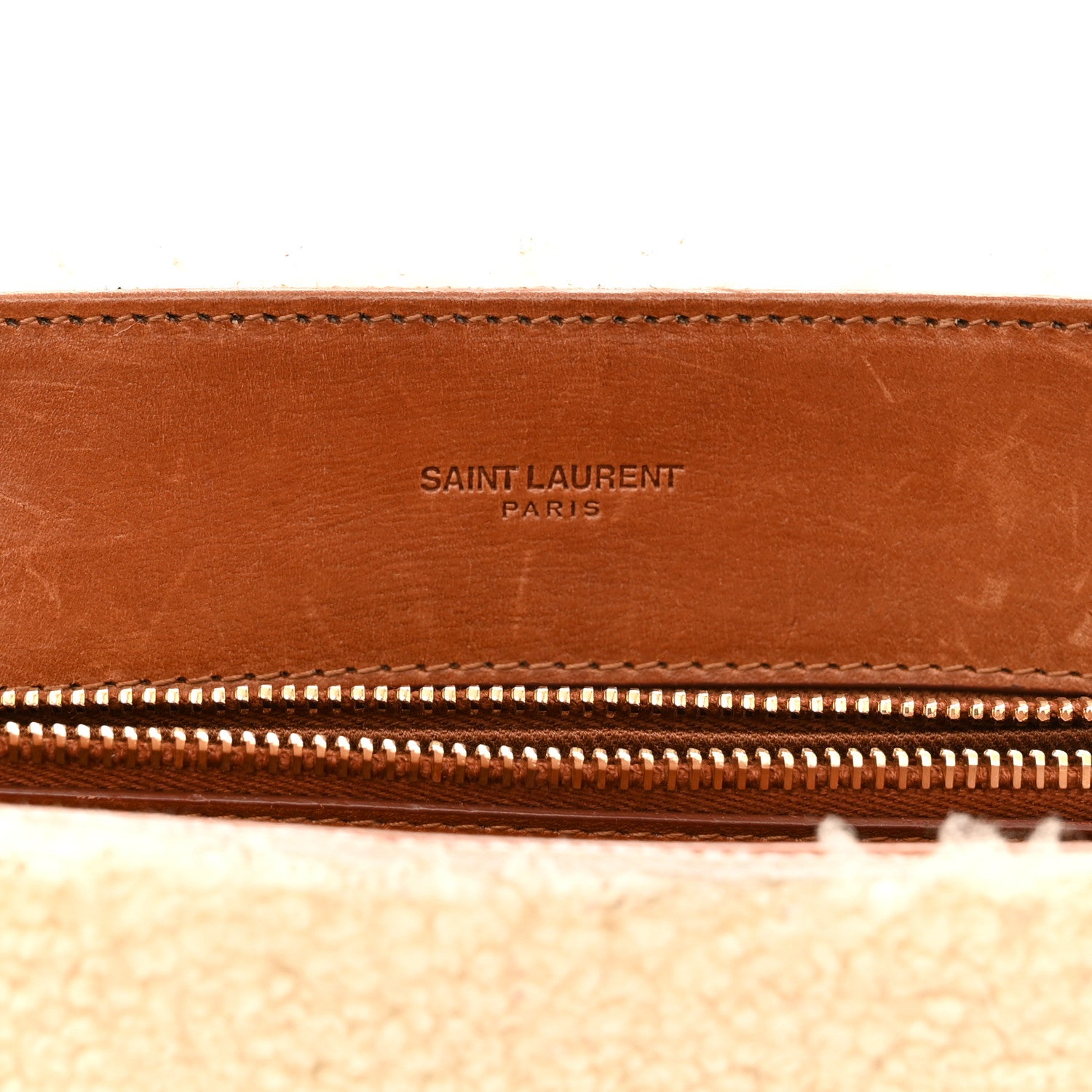 Saint Laurent Shearling Medium Loulou Shoulder Bag Natural 6 of 13