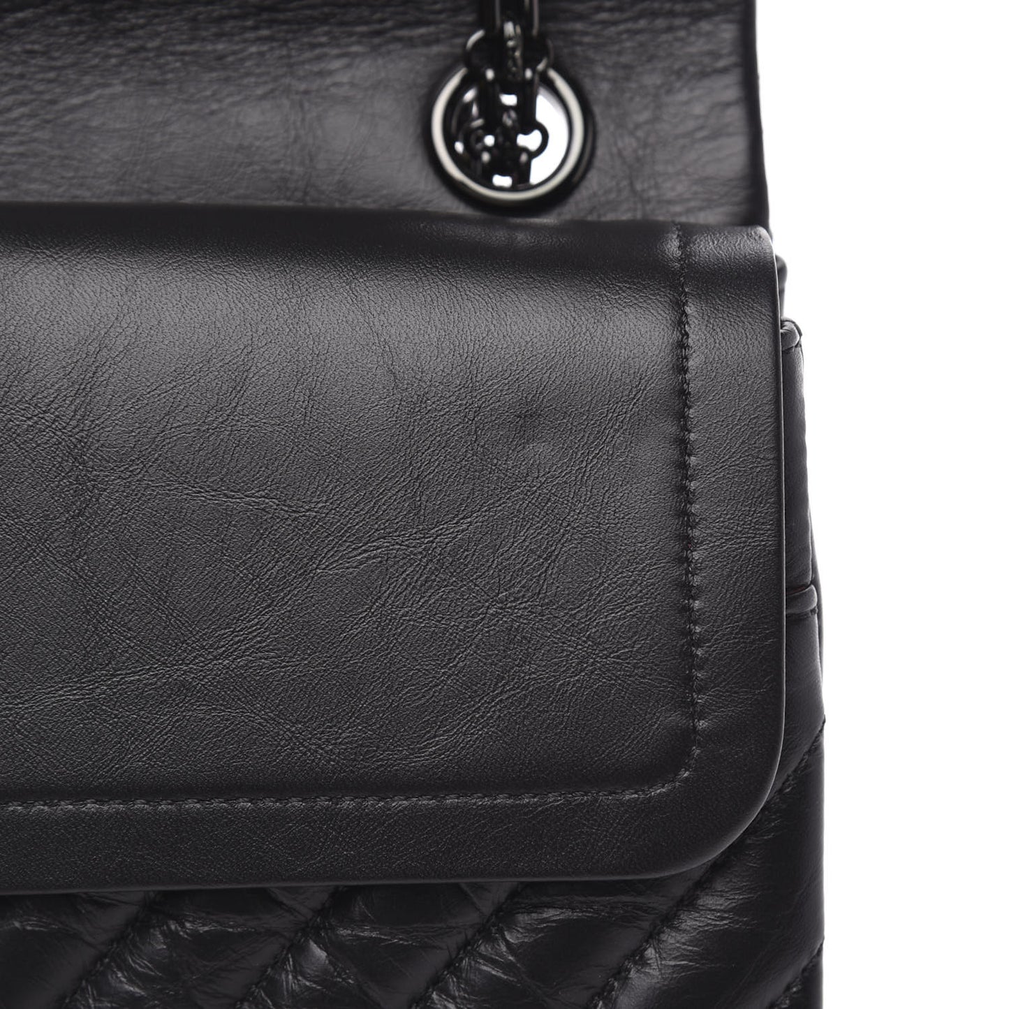 Aged Calfskin Chevron Quilted 2.55 Reissue 226 So Black