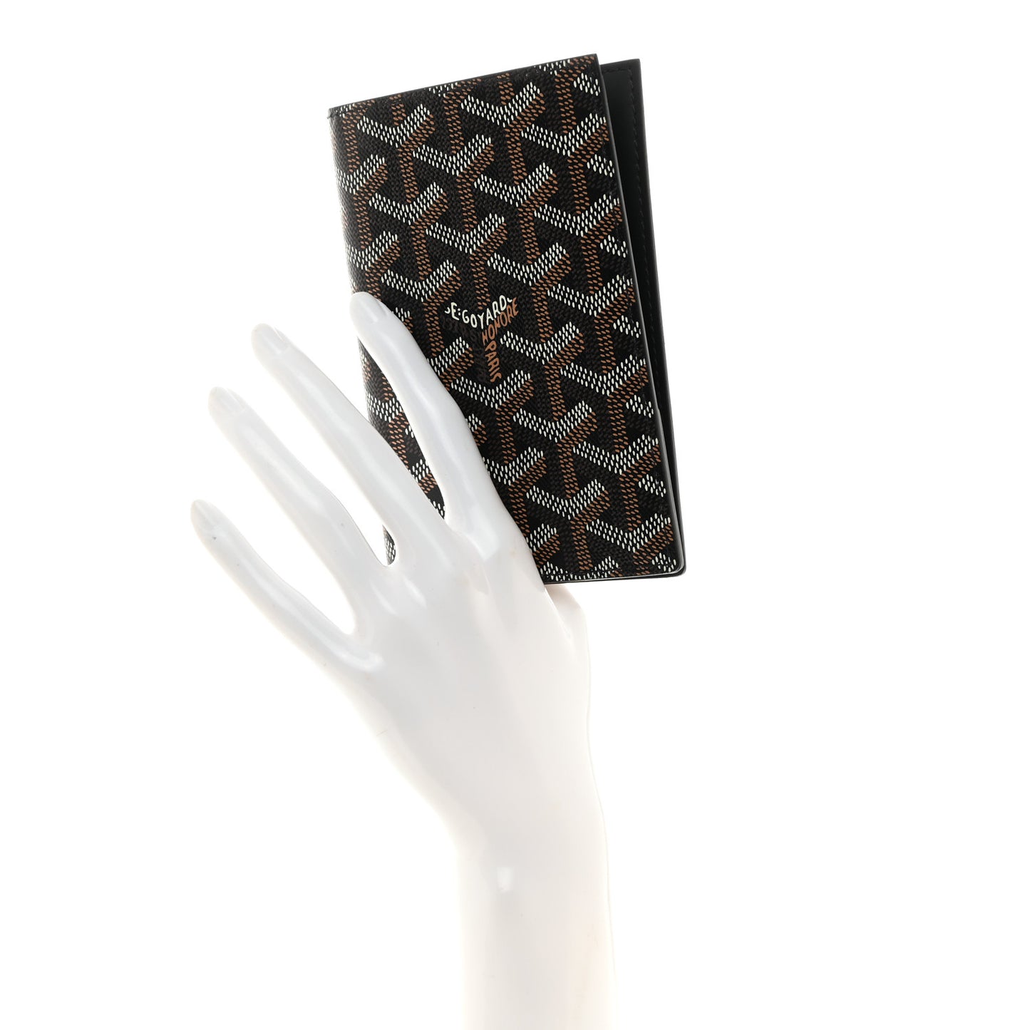 Goyardine Grenelle Passport Wallet Black Gold
