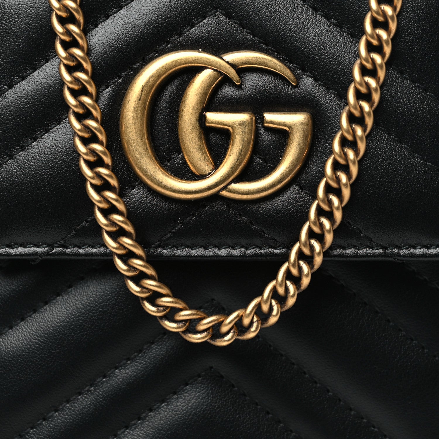 Gucci Calfskin Small GG Marmont Phone Crossbody Bag Black 8 of 10