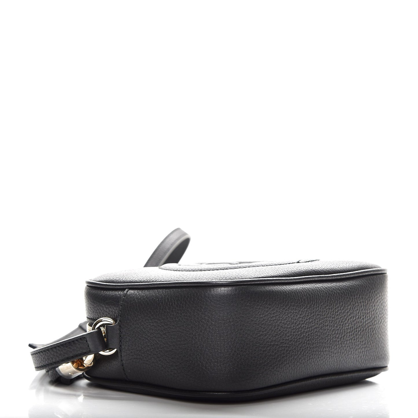 Pebbled Calfskin Small Soho Disco Bag Black