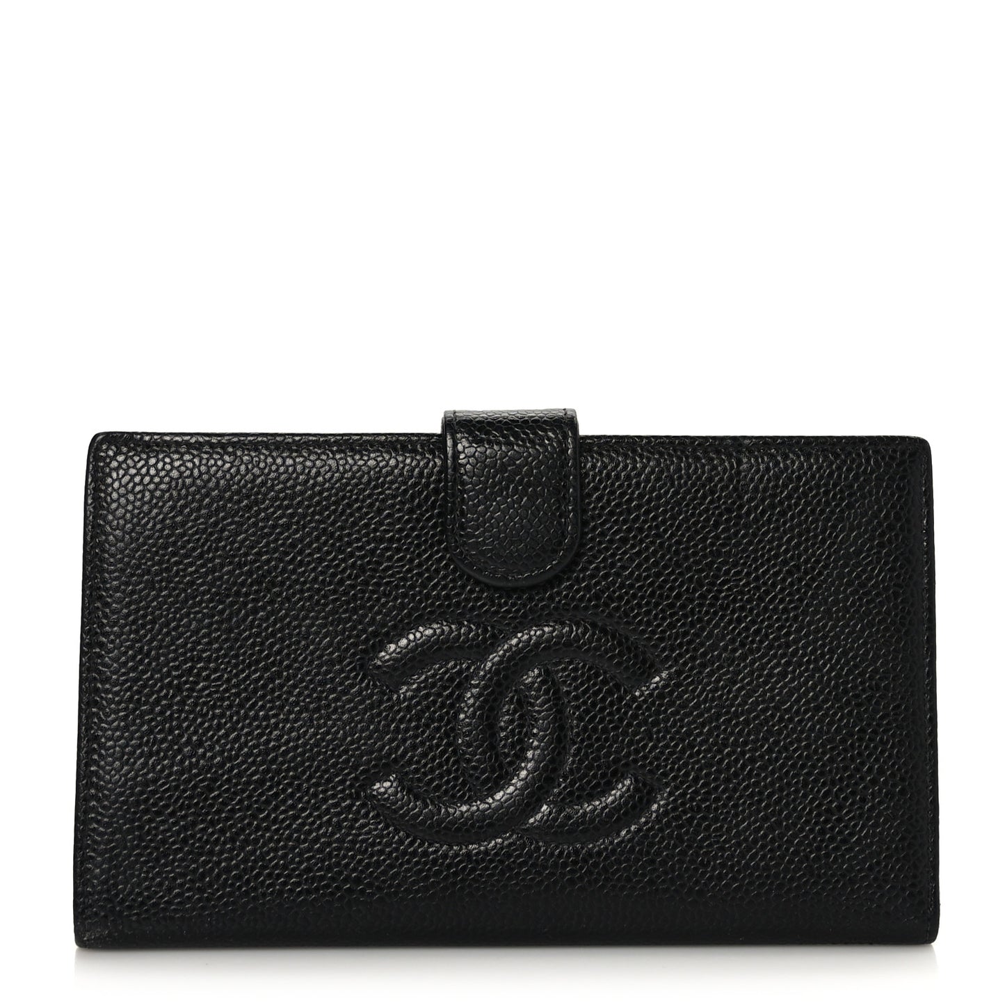 Caviar Timeless CC French Long Wallet Black