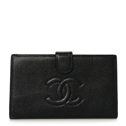 Chanel Caviar Timeless CC French Long Wallet Black 1 of 8