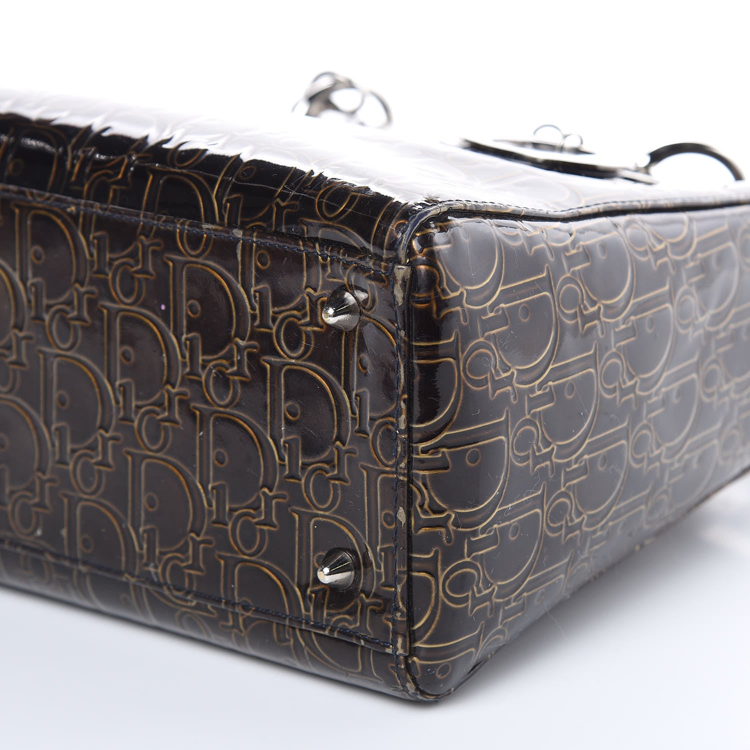 Christian Dior Patent Ultimate Medium Lady Dior Brown 9 of 19