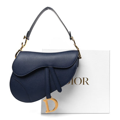 Christian Dior Grained Calfskin Saddle Bag Navy 11 of 11