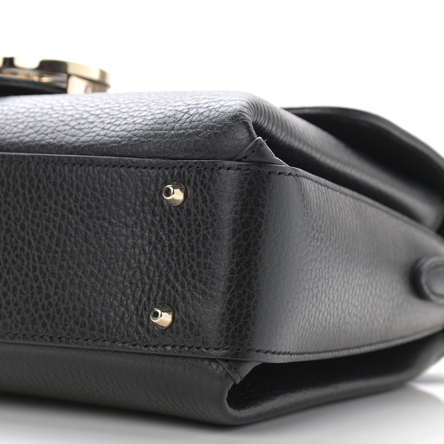 Dollar Calfskin Interlocking G Top Handle Shoulder Bag Black