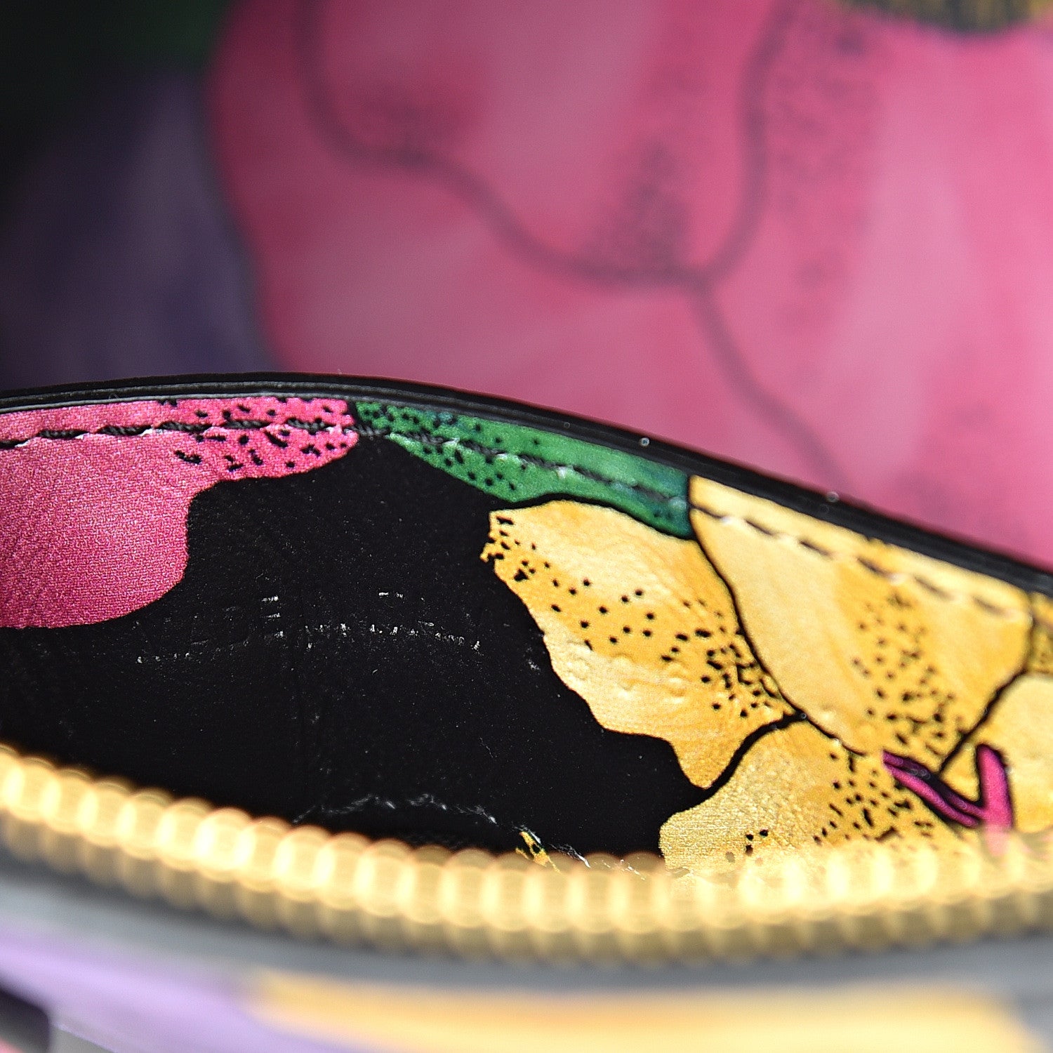 Balenciaga Smooth Calfskin Lush Floral Print XXS Ville Top Handle Bag Black Multicolor 6 of 10