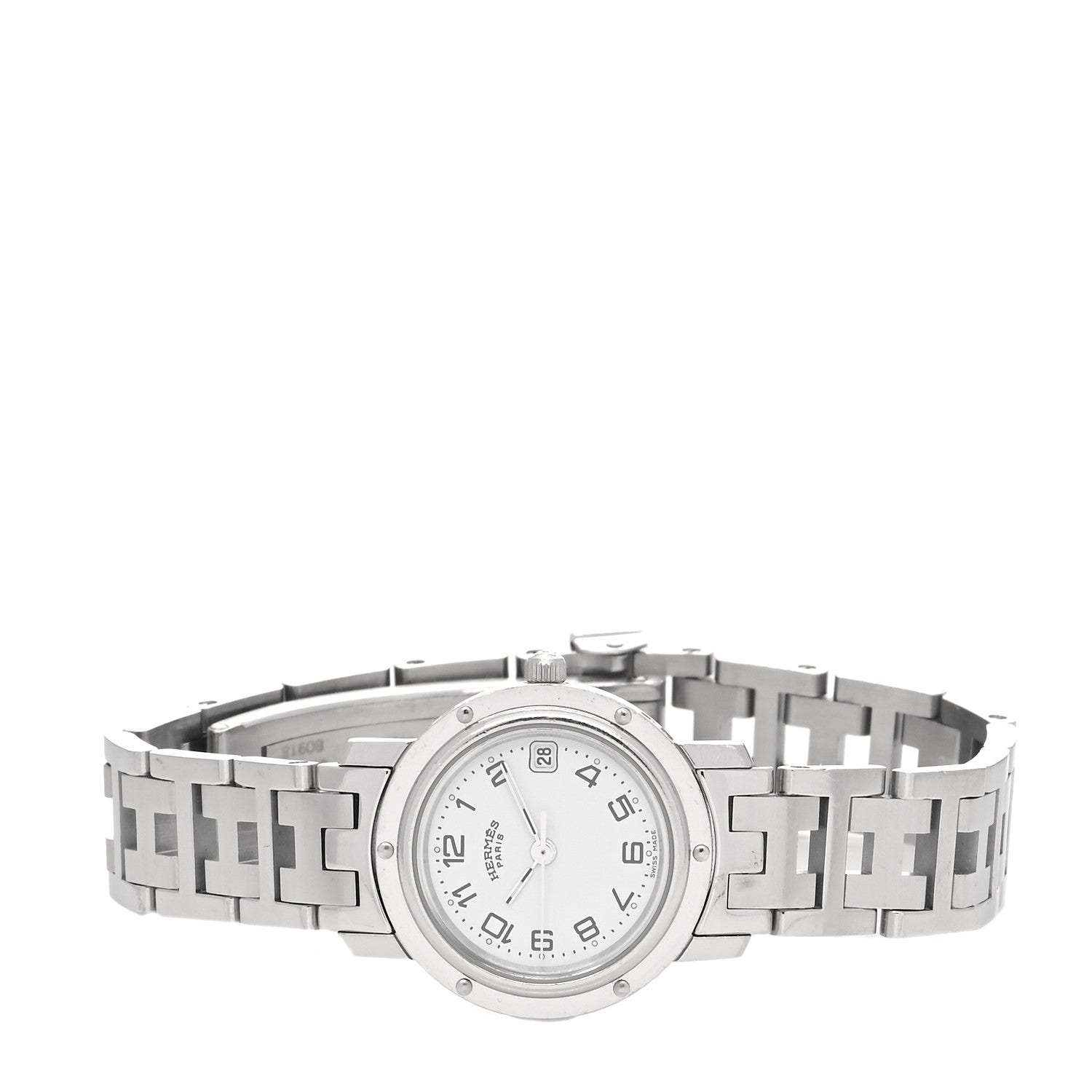 Hermes Stainless Steel 24mm Clipper Quartz Watch White 2 of 4