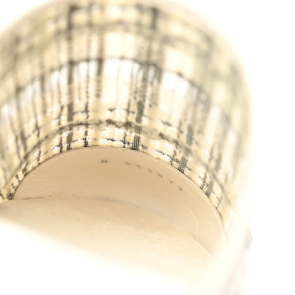 Chanel Tweed Lambskin CC Flat Mules 37 White Black 8 of 10