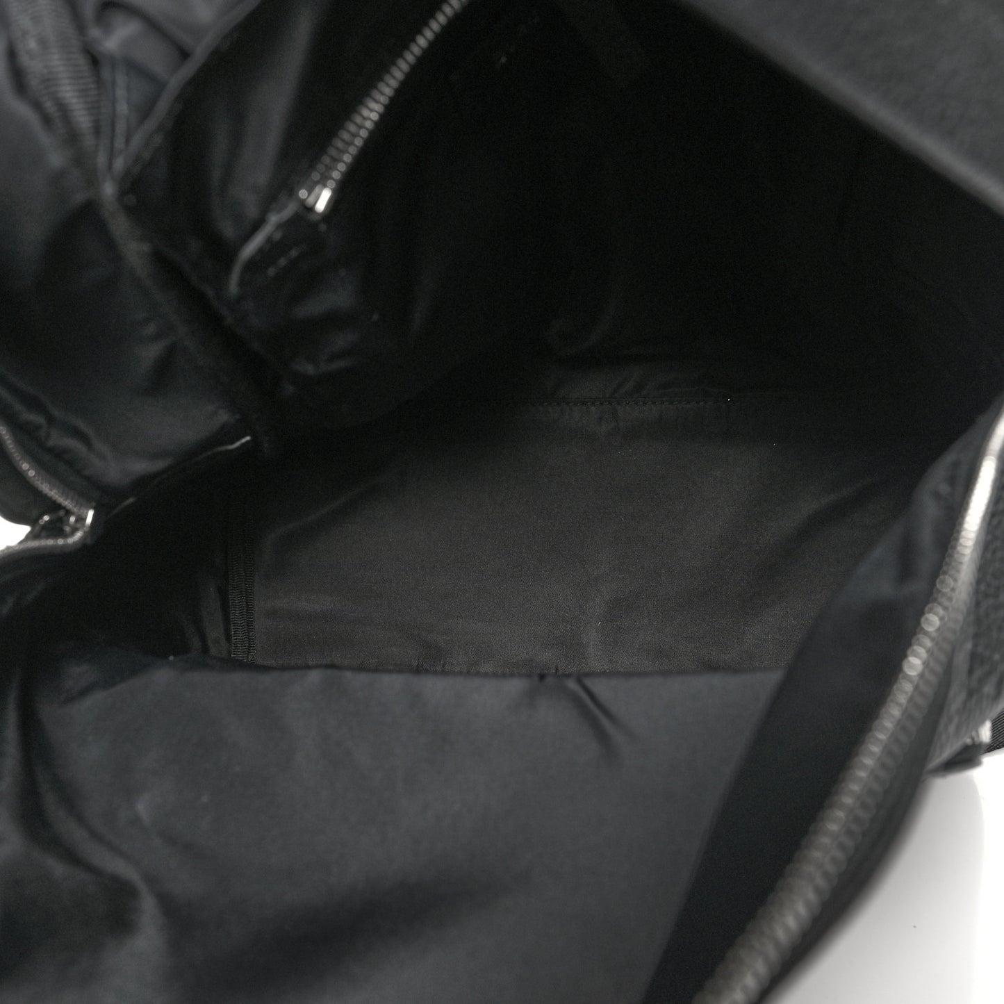 Calfskin Logo Embossed Backpack Black