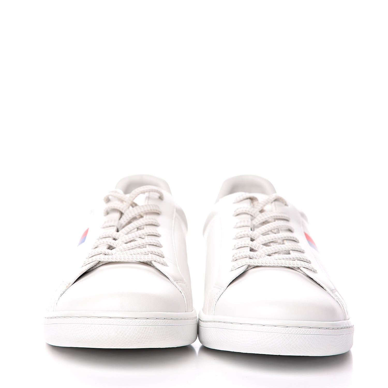 Louis Vuitton Calfskin Luxembourg Sneakers 8.5 White Red Blue 2 of 9