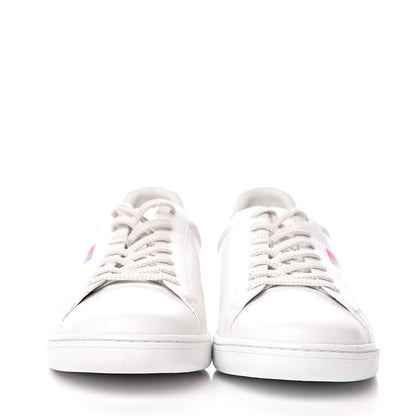 Louis Vuitton Calfskin Luxembourg Sneakers 8.5 White Red Blue 2 of 9