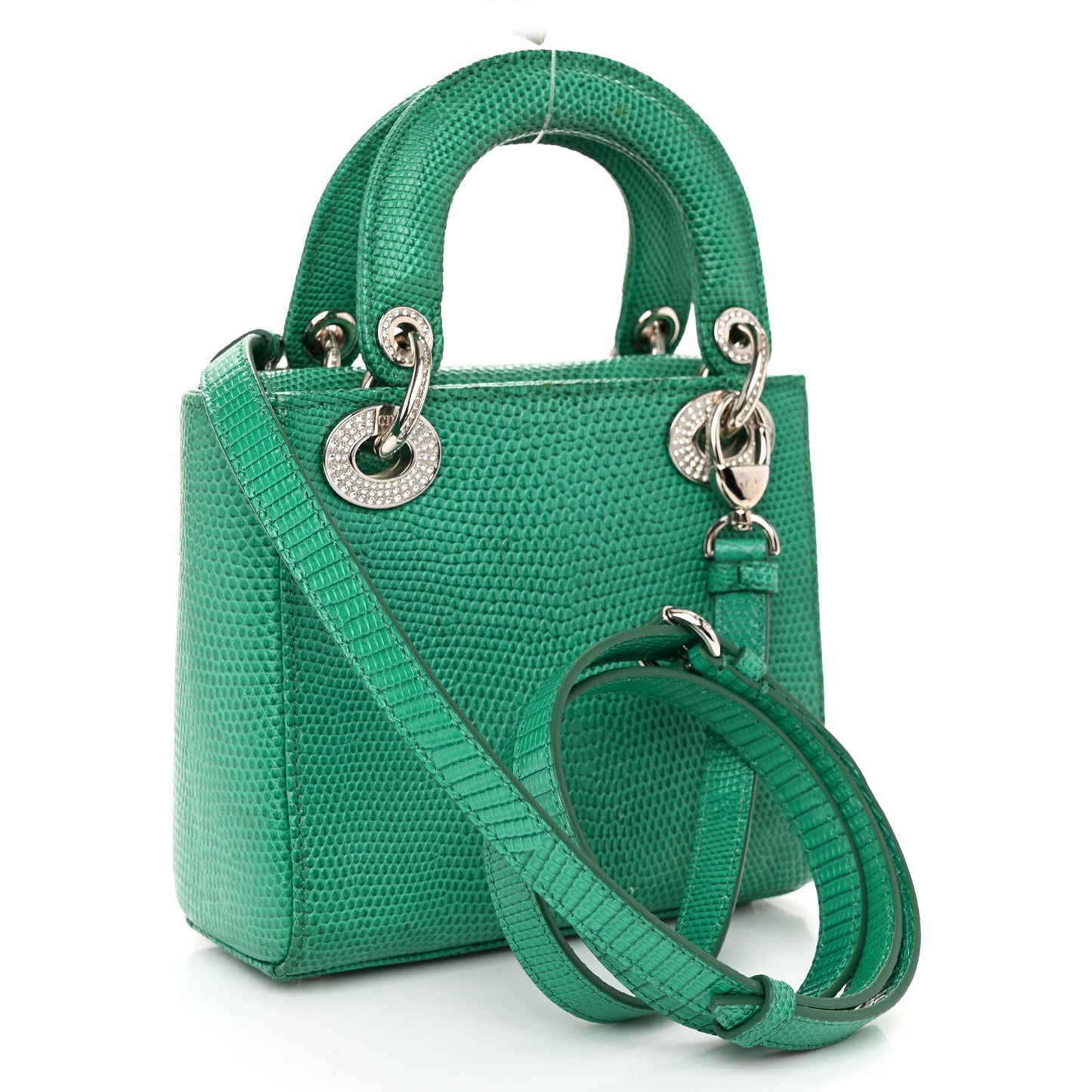 Lizard Swarovski Crystal Mini Lady Dior Green