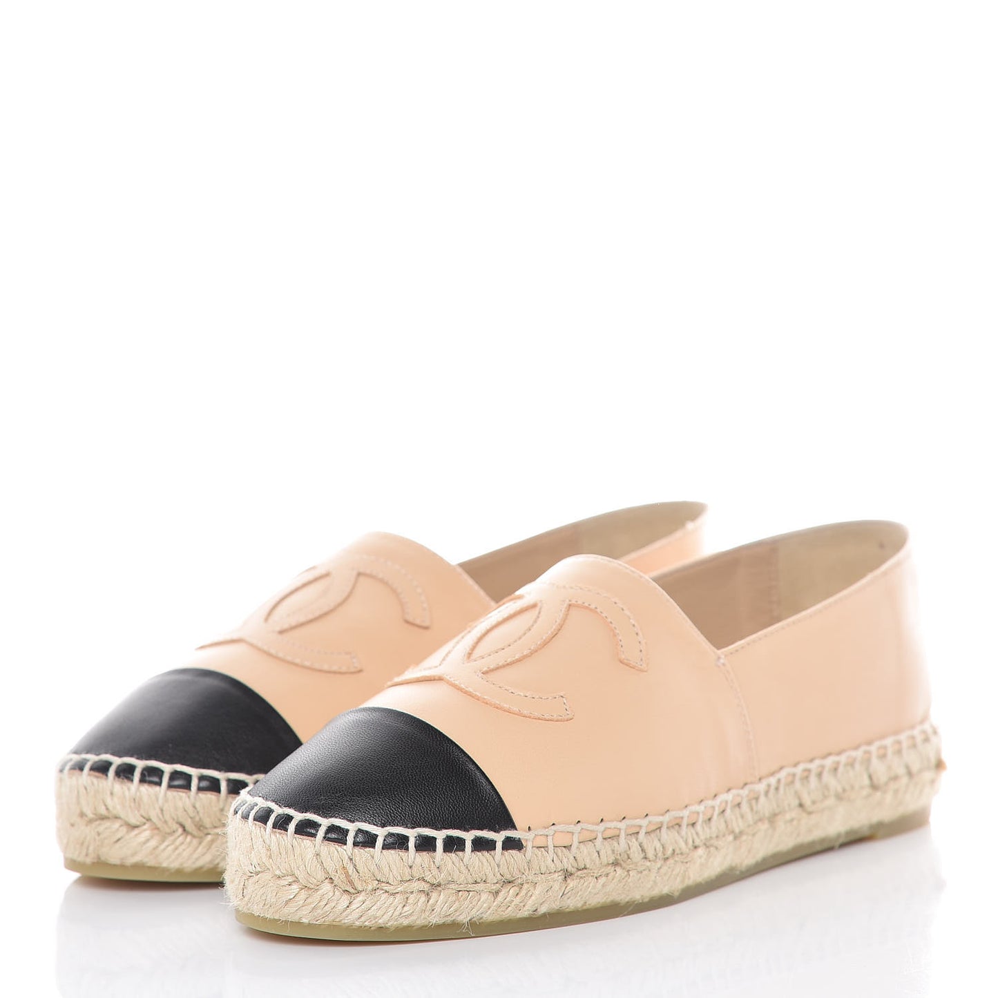 Lambskin CC Espadrilles 35 Beige Black