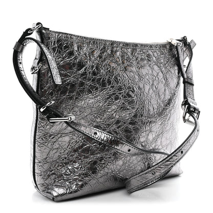 Givenchy Metallic Calfskin Small Voyou Bag Silver 3 of 10
