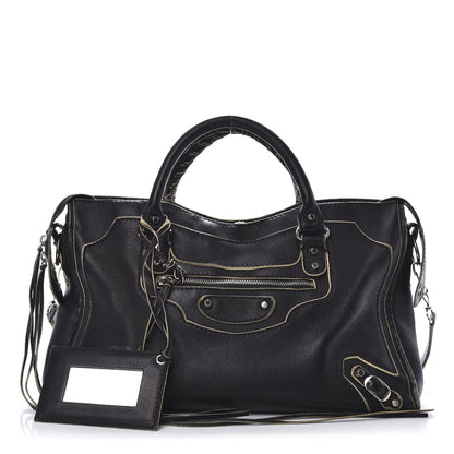 Balenciaga Supple Grained Calfskin Classic Silver Hardware Highlight City Black 1 of 10