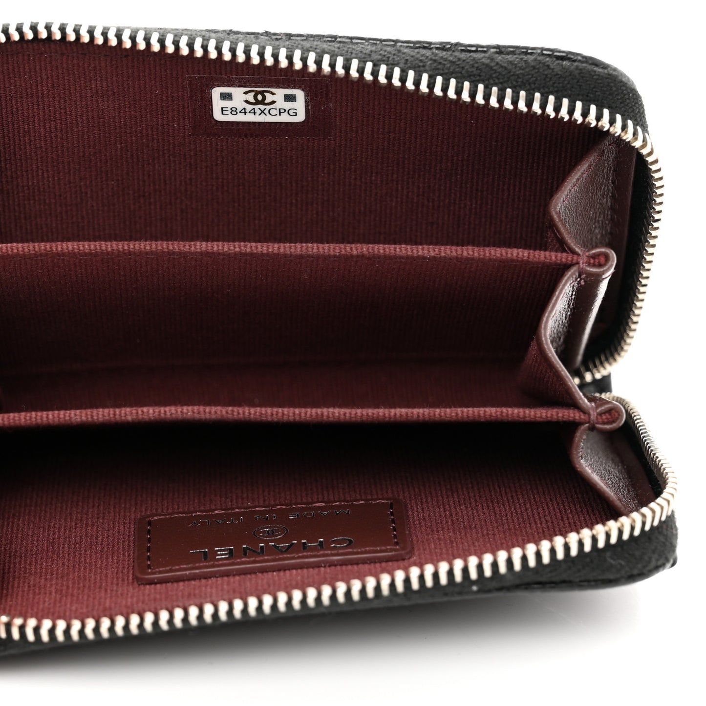Caviar Quilted Zip Coin Purse Black