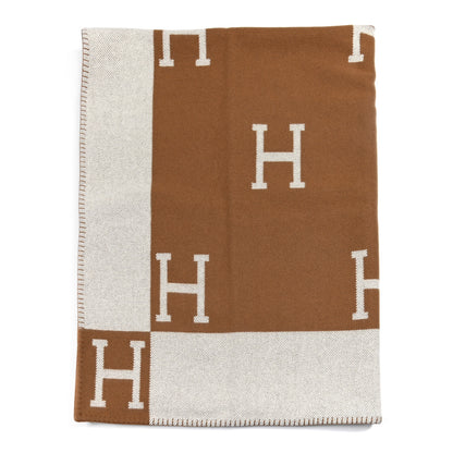 Hermes Wool Cashmere New Classic Avalon Blanket Ecru Camel 1 of 3