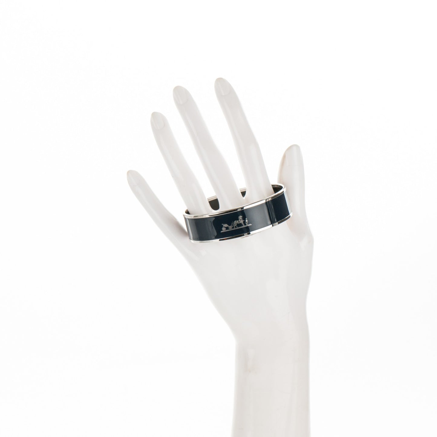 Enamel Printed Wide Caleche Bracelet 65 Ultramarine