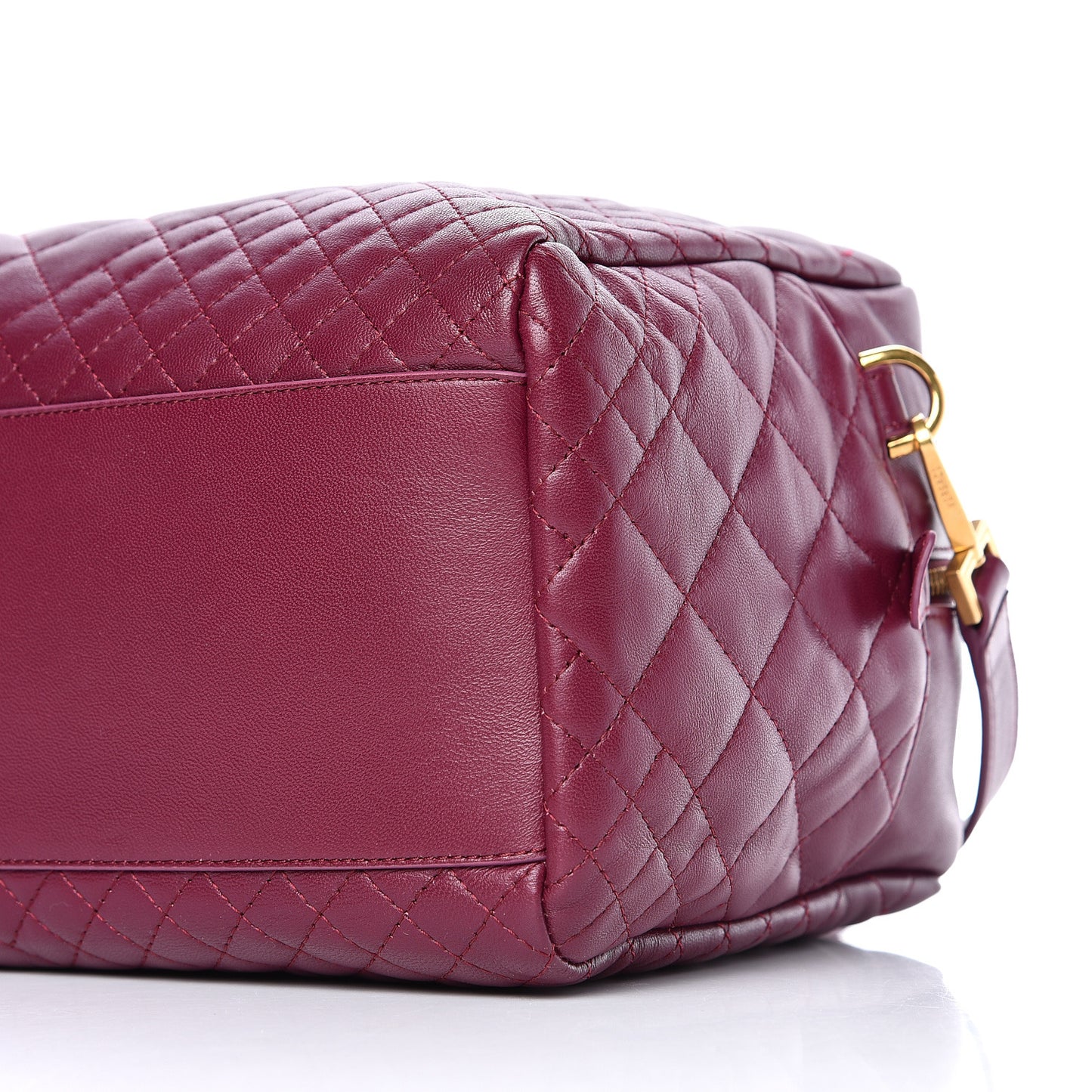 Nappa Quilted Icon Bowler Burgundy