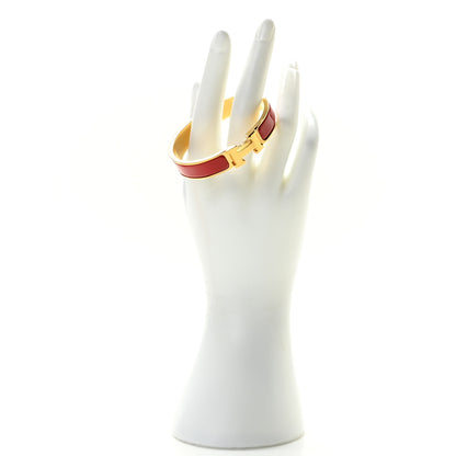 Hermes Enamel Narrow Clic Clac H Bracelet PM Rouge Vif 2 of 5