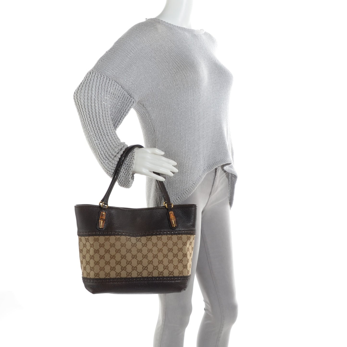 Monogram Medium Laidback Crafty Tote Dark Brown