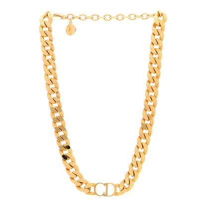Christian Dior Metal CD Choker Necklace Gold 1 of 6