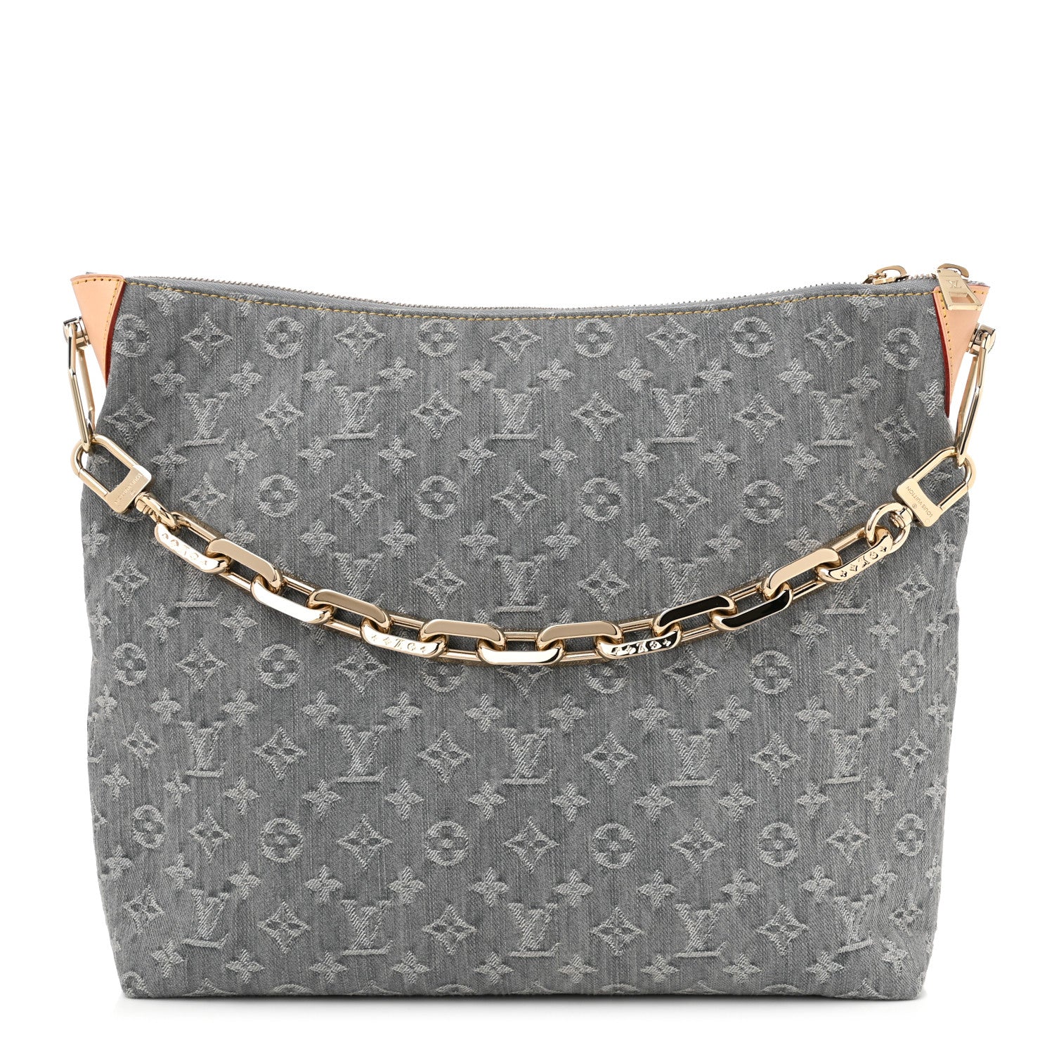 Louis Vuitton Monogram Denim Coussin Hobo MM Washed Gray 1 of 9