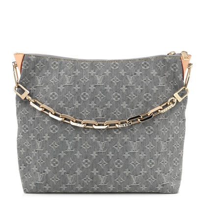 Louis Vuitton Monogram Denim Coussin Hobo MM Washed Gray 1 of 9