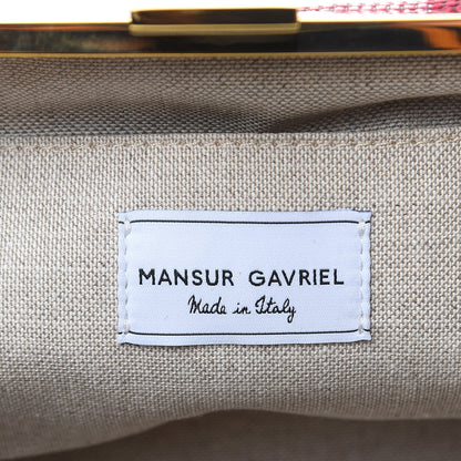 Mansur Gavriel Checker Canvas Mini Volume Chain Clutch Flamma 6 of 8