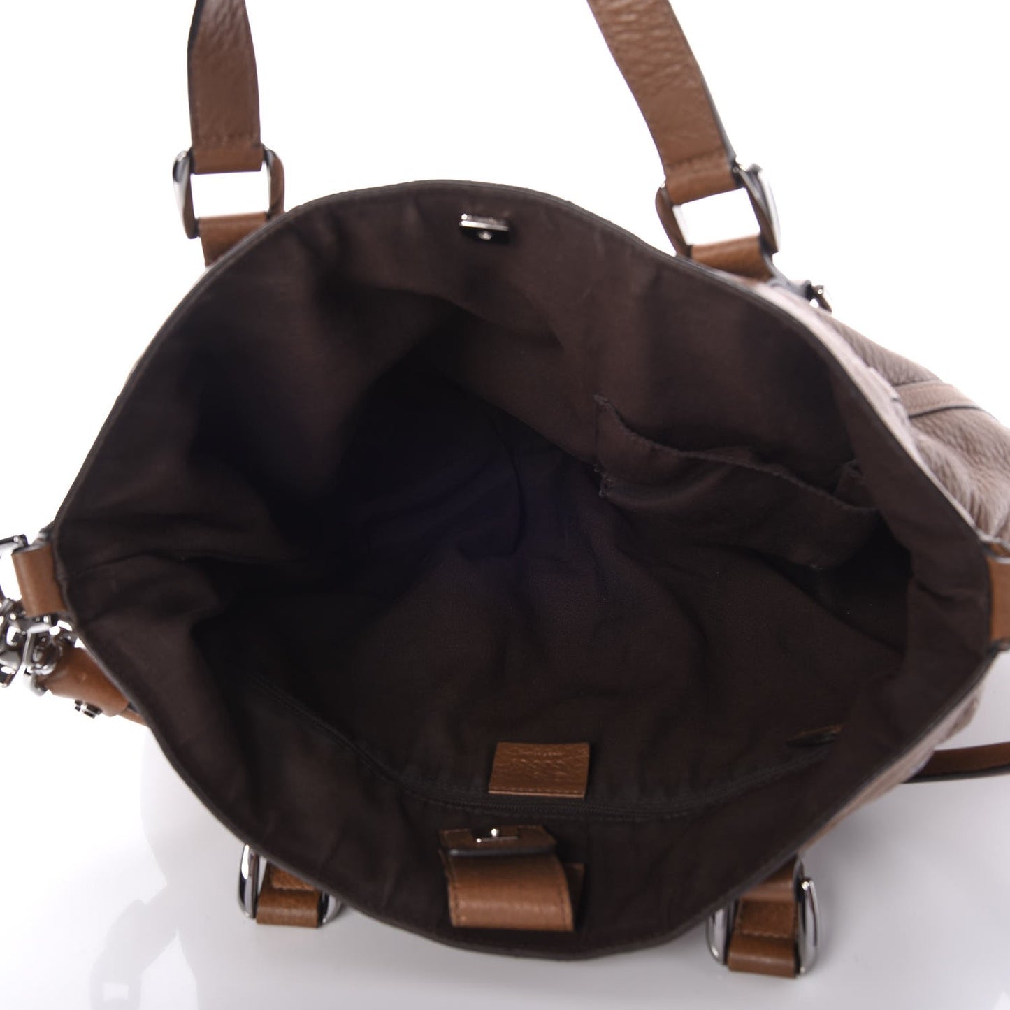 Pebbled Calfskin Medium Abbey Convertible Tote Brown