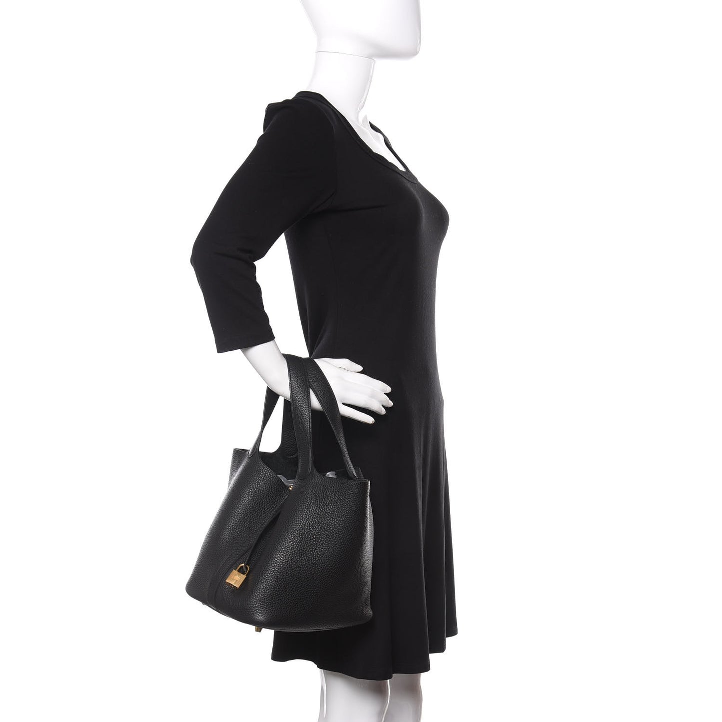 Taurillon Clemence Picotin Lock 22 MM Black