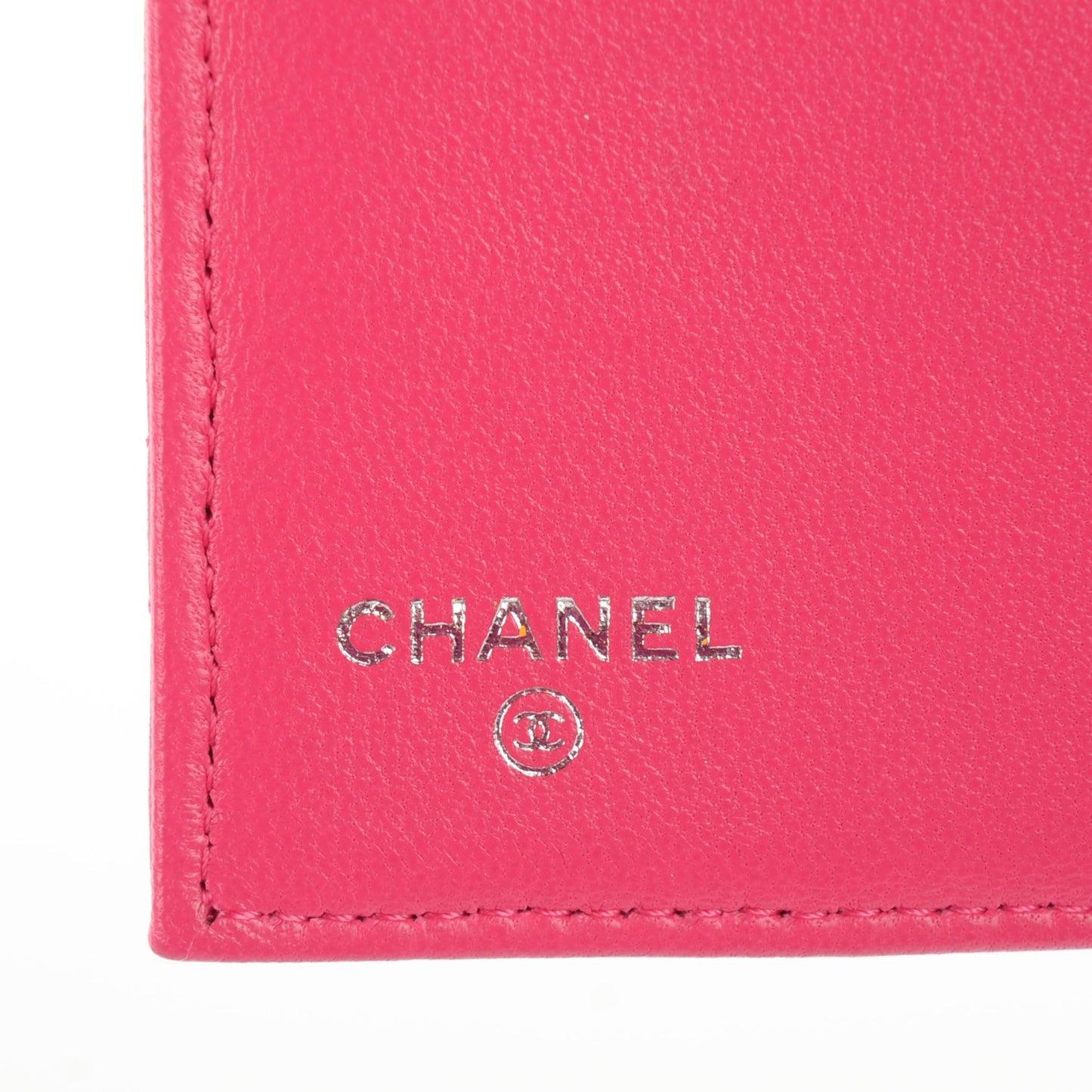 Lambskin Quilted Large Flap Wallet Dark Pink
