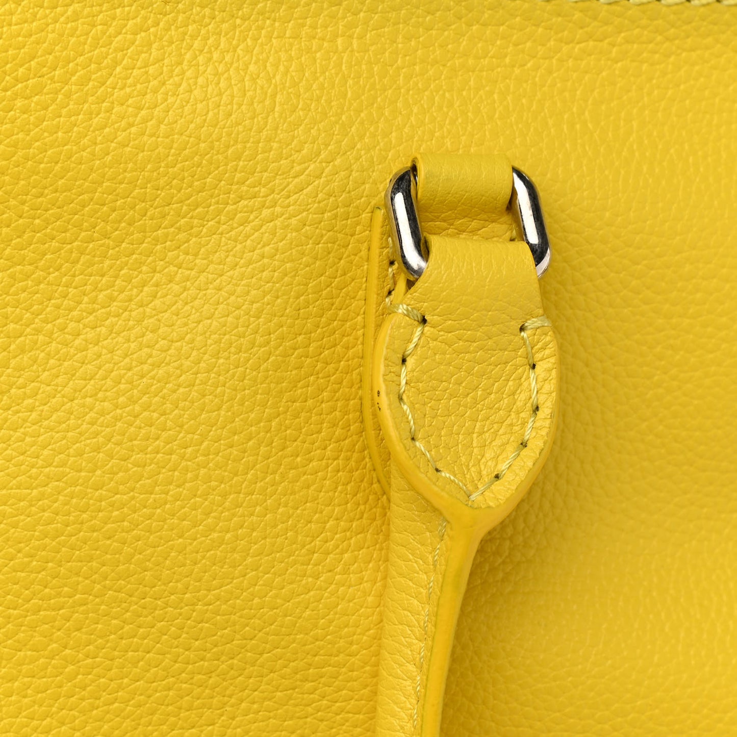 Pebbled Calfskin Large Skull Padlock Zip Around Tote Yellow