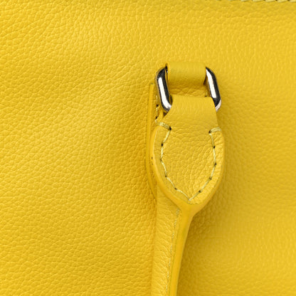 Alexander McQueen Pebbled Calfskin Large Skull Padlock Zip Around Tote Yellow 13 of 13