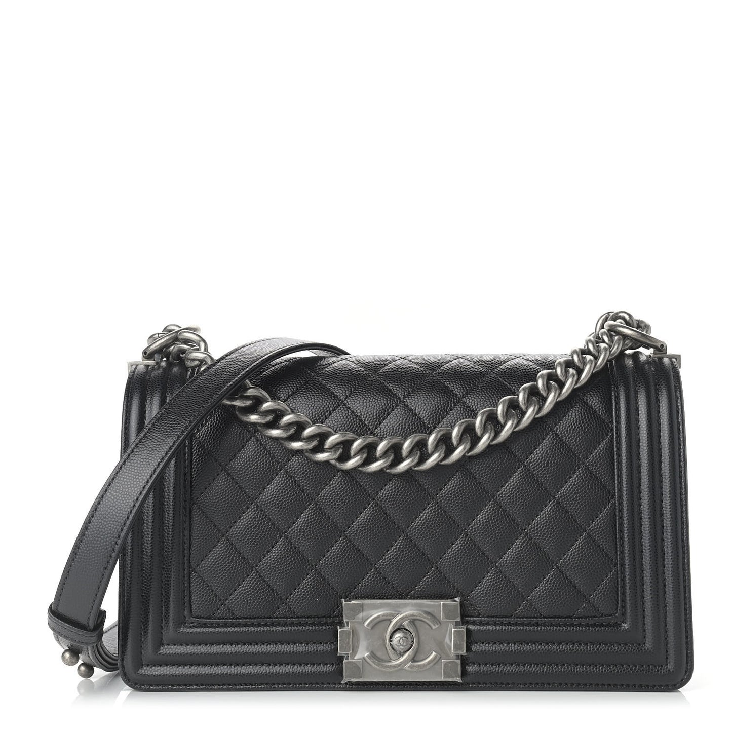 Caviar Quilted Medium Boy Flap Black