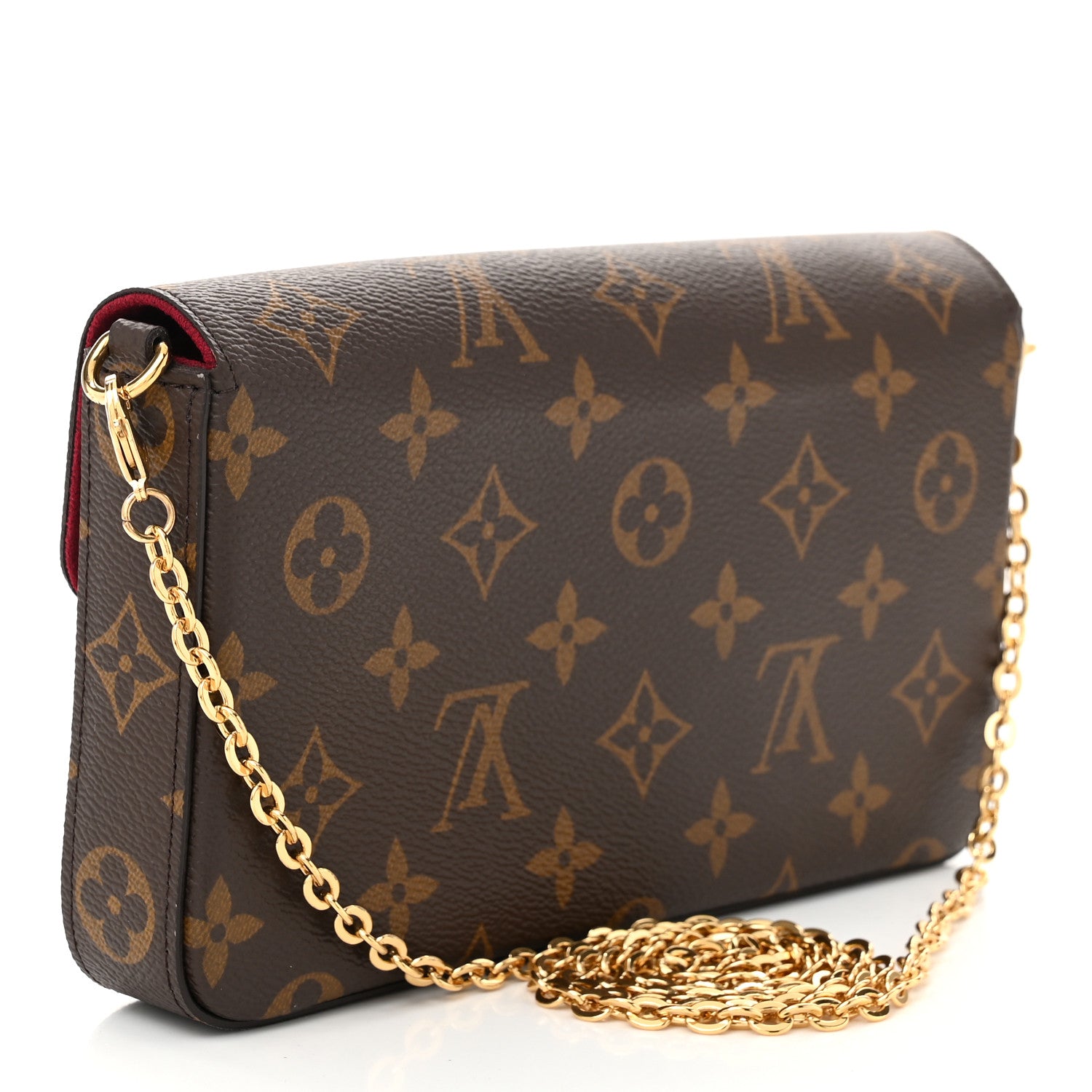 Louis Vuitton Monogram Pochette Felicie Chain Wallet Fuchsia 4 of 10