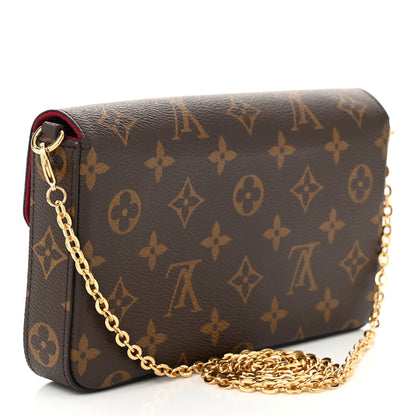 Louis Vuitton Monogram Pochette Felicie Chain Wallet Fuchsia 4 of 10