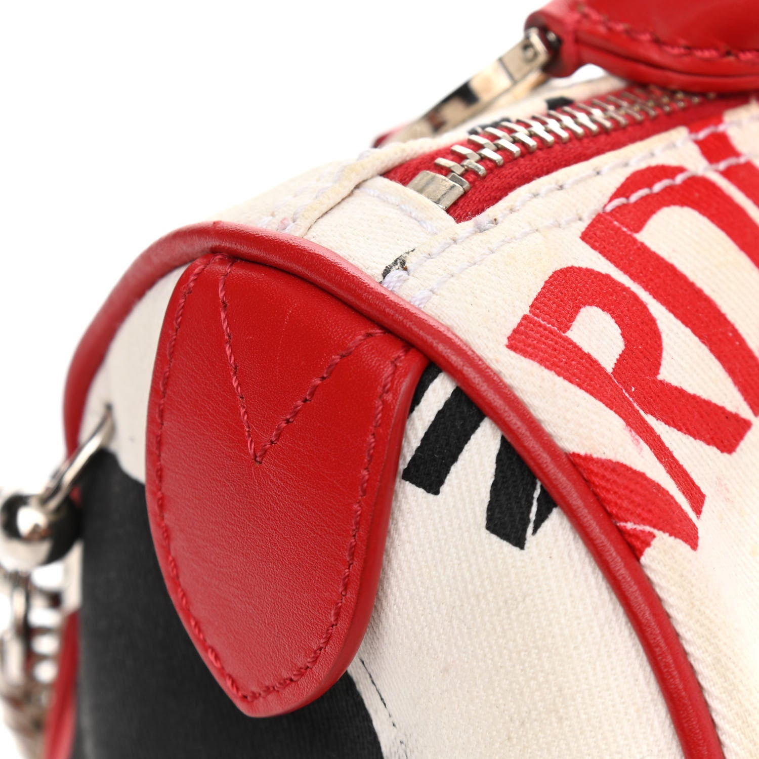 Christian Dior Canvas Hardcore Pierced Boston Black Red White 11 of 12