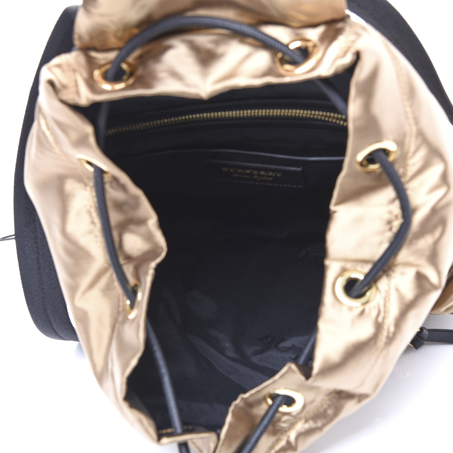 Burberry Metallic Satin Nylon Medium Rucksack Backpack Gold 4 of 8