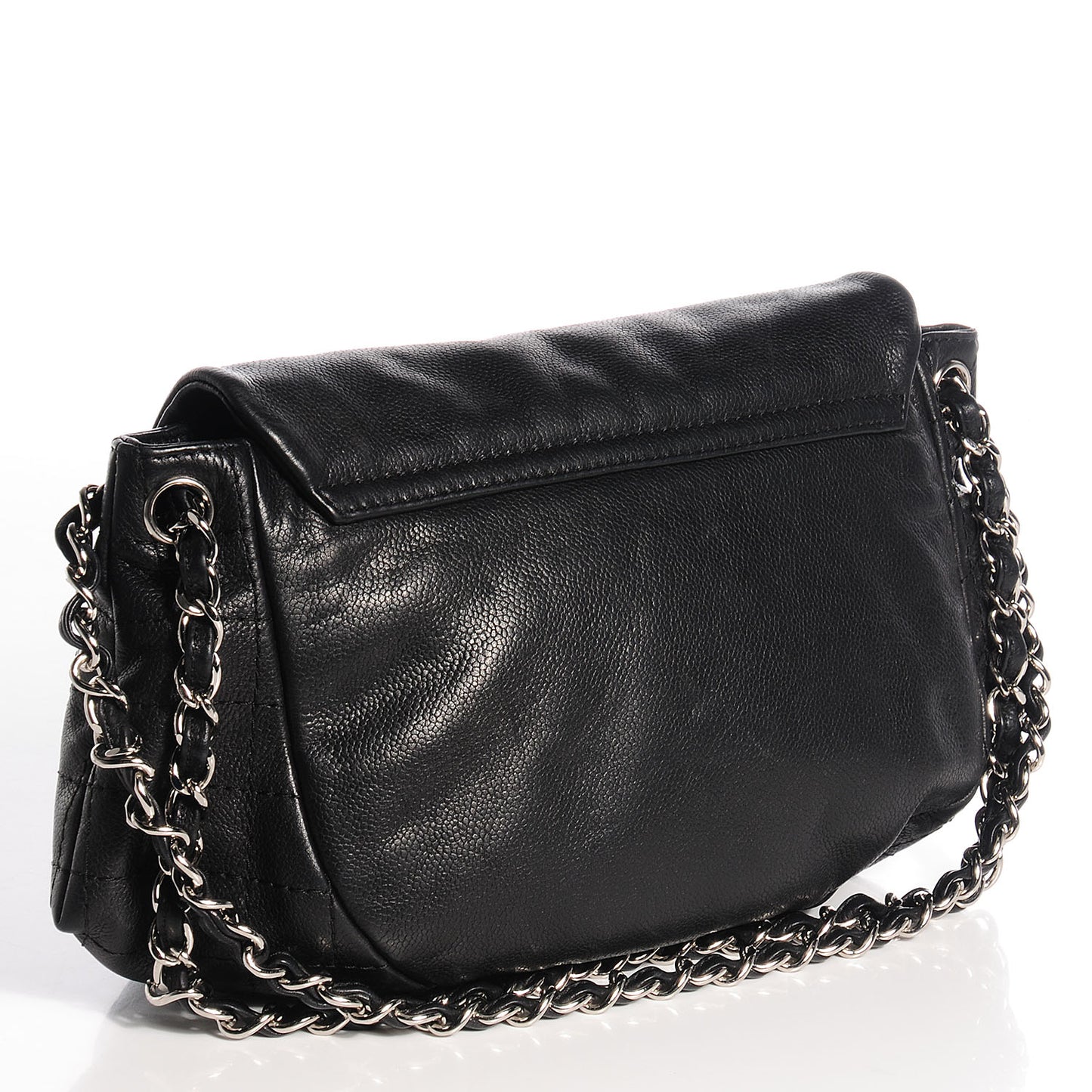 Caviar Half Moon Large Flap Black