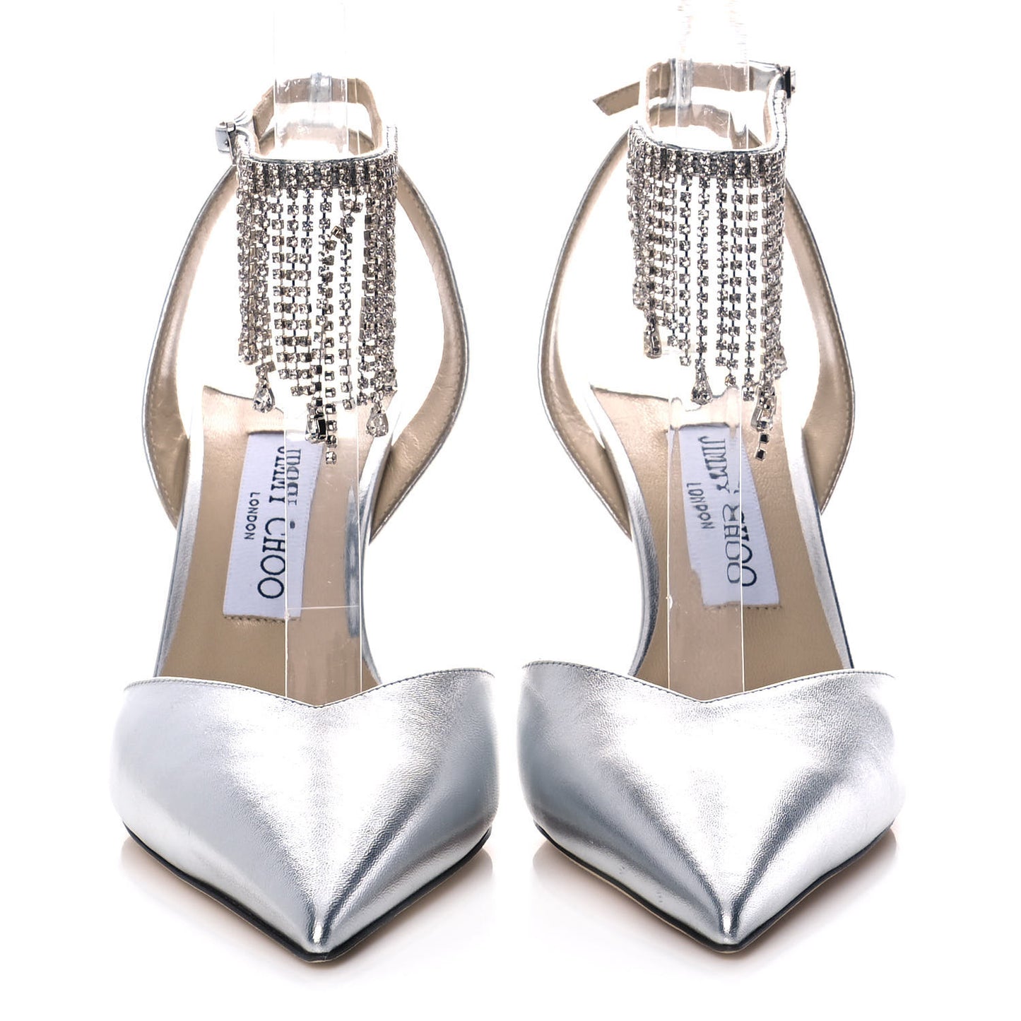 Metallic Calfskin Birtie 85 Pumps 38.5 Silver