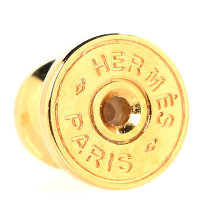 Hermes Gold Lacquered Mini Pop H Earrings Marron Glace 4 of 5