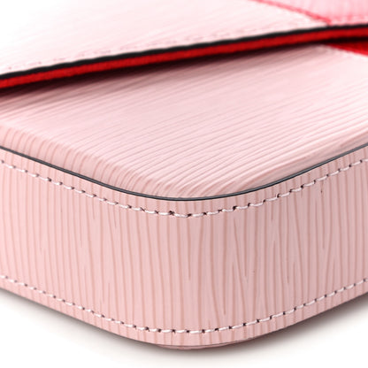 Louis Vuitton Epi Pochette Felicie Rose Ballerine Stripe 8 of 10