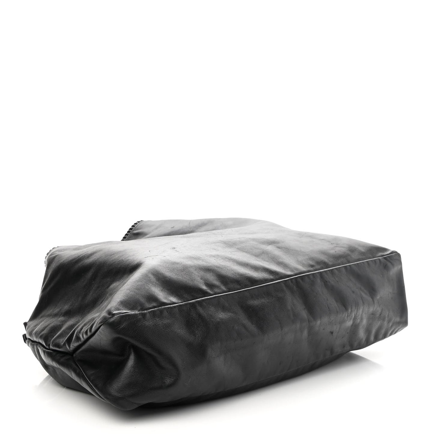 Calfskin Large Horsebit Chain Hobo Black