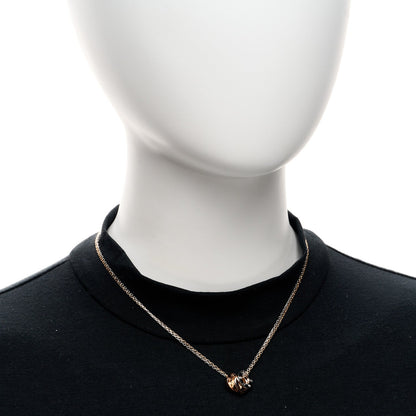 Cartier 18K White Pink Gold Diamond Three Ring LOVE Pendant Necklace 2 of 5