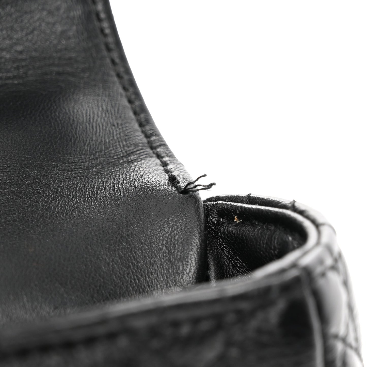 Calfskin Cannage Medium Caro Bag Black